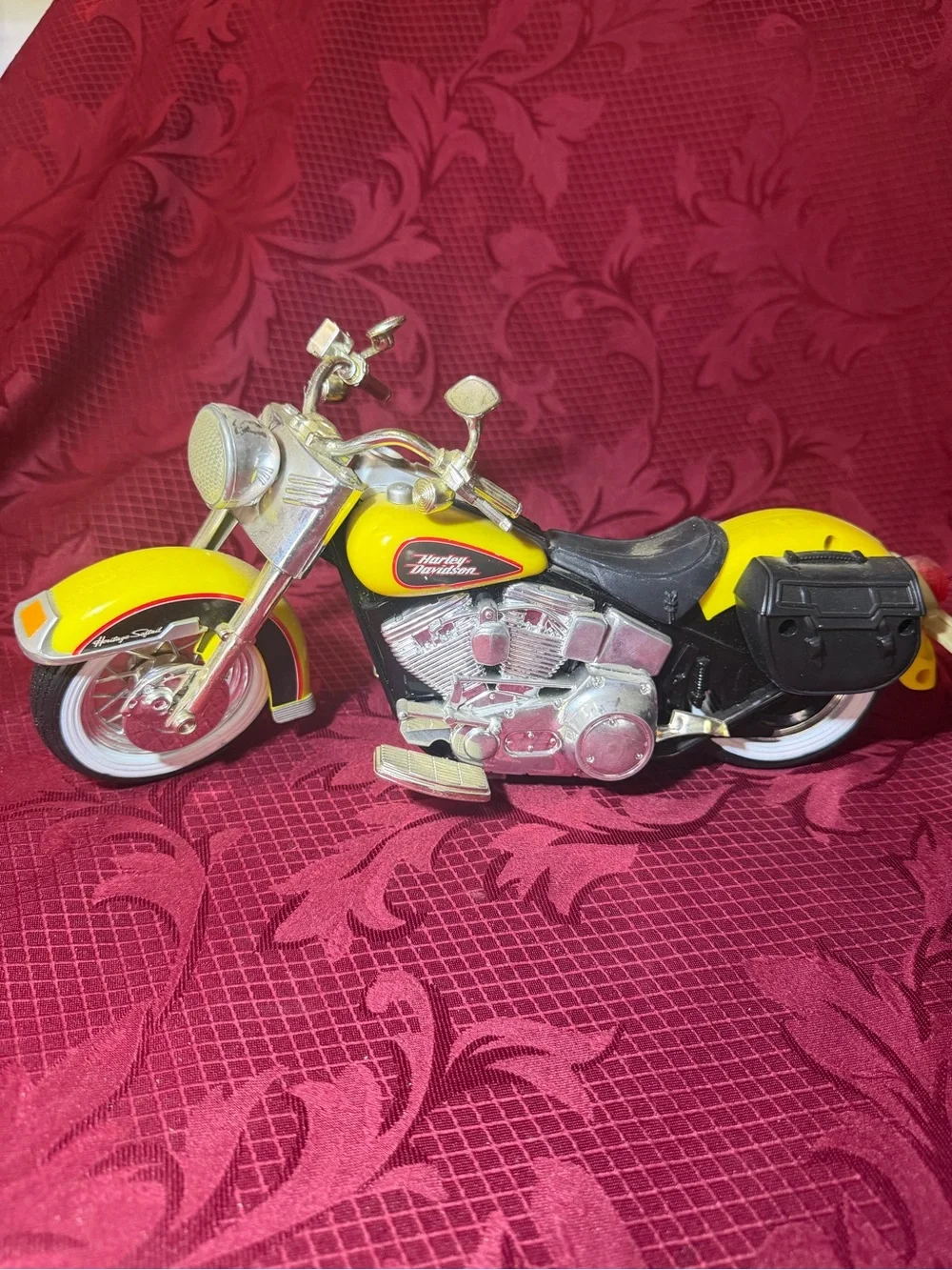 Vintage Harley-Davidson Yellow and Black Kids Motorcycle Toy